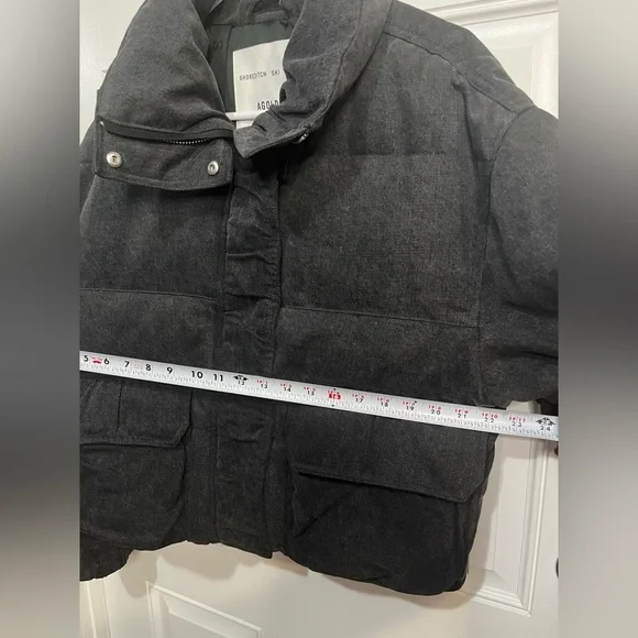 AGOLDE Relaxed 
Nova Denim Puffer In Marbled Blk (washed BIk) Puffer Jacket XS - Picture 11 of 16